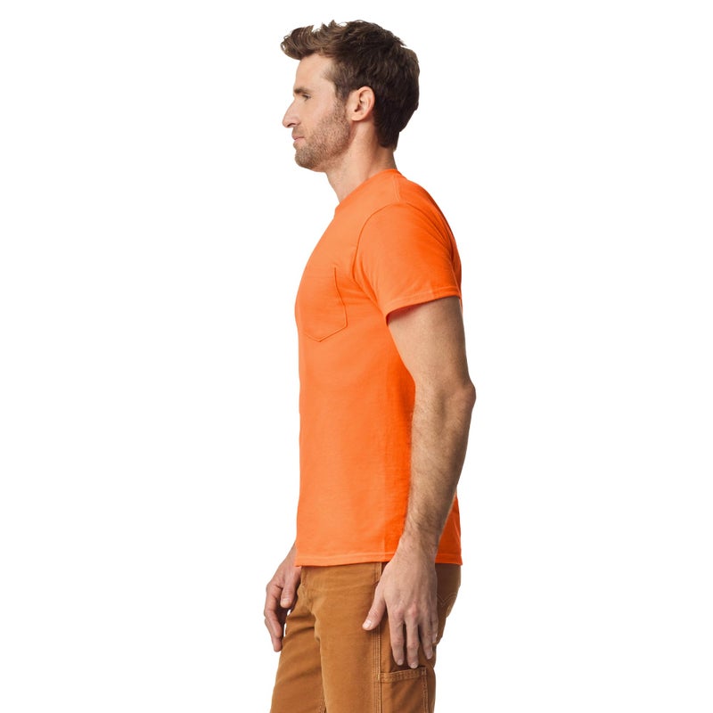Gildan Mens DryBlend Workwear T-Shirts with Pocket, 2-Pack, Safety Orange, Medium US - Image 4